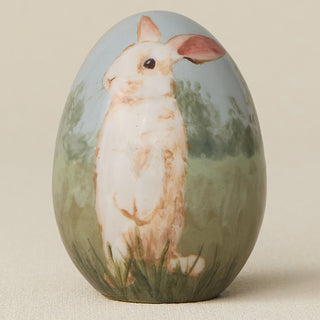 Close-up details of the ceramic handcrafted egg.
