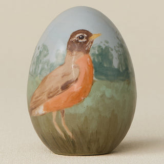 Close-up details of the ceramic handcrafted egg.