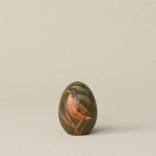Handcrafted ceramic egg by Rookwood Pottery