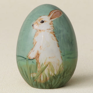 Close-up details of the ceramic handcrafted egg.