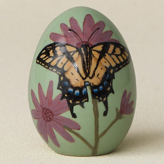 Close-up details of the ceramic handcrafted egg.