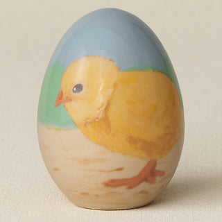 Close-up details of the ceramic handcrafted egg.