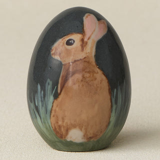 Close-up details of the ceramic handcrafted egg.