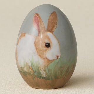 Close-up details of the ceramic handcrafted egg.