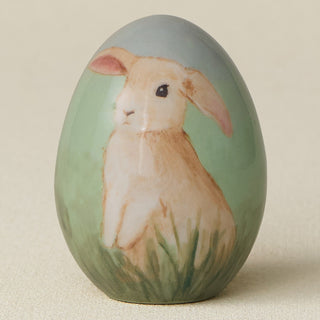 Close-up details of the ceramic handcrafted egg.