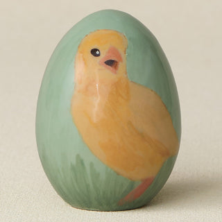 Close-up details of the ceramic handcrafted egg.