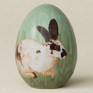 Close-up details of the ceramic handcrafted egg.