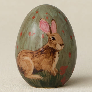 Close-up details of the ceramic handcrafted egg.