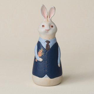 Hand-thrown and hand-glazed ceramic bunny by Rookwood Pottery