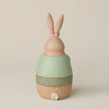 Back of the bunny with a delicate, hand-carved tail.