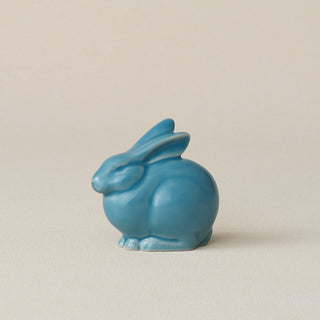 Blue, teal ceramic rabbit by Rookwood