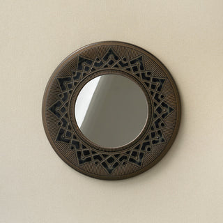 Hand-thrown and hand-glazed ceramic wall mirror by Rookwood Pottery