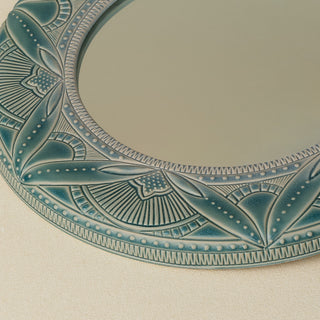 Close-up details of the one-of-a-kind mirror.