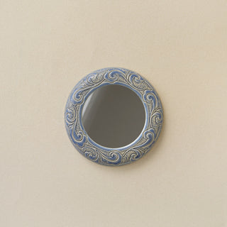 Hand-thrown and hand-glazed ceramic wall mirror by Rookwood Pottery