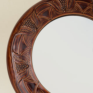 Close-up details of the one-of-a-kind mirror.