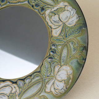 Close-up details of the one-of-a-kind mirror.