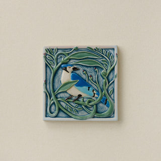 Revival Bird Tile, Blue Jay - Winterberry