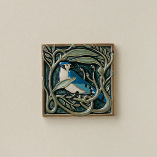 Revival Bird Tile, Blue Jay - Serviceberry