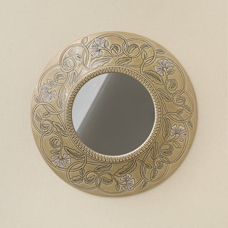 Hand-thrown and hand-glazed ceramic wall mirror by Rookwood Pottery