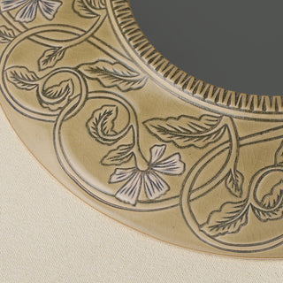 Close-up details of the one-of-a-kind mirror.