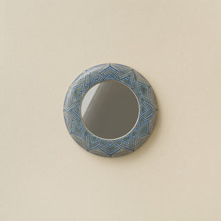 Hand-thrown and hand-glazed ceramic wall mirror by Rookwood Pottery