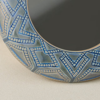 Close-up details of the one-of-a-kind mirror.