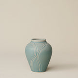 Close-up details of the one-of-a-kind vase.
