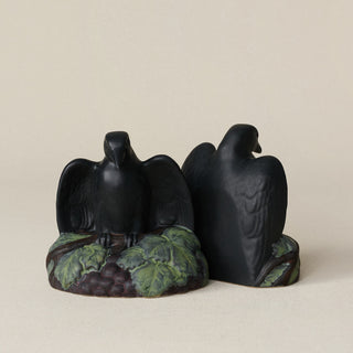 Rook Bookend Set, Hand-Painted