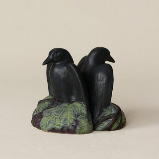 Rook Bookend Set, Hand-Painted