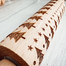 Load image into Gallery viewer, Wood Rolling Pin - Christmas Trees
