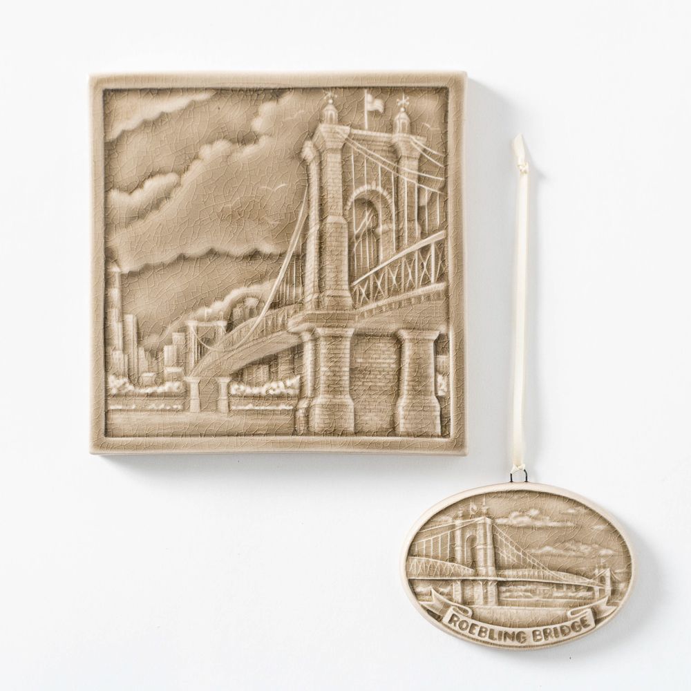 Roebling Bridge Tile + Ornament Bundle | Merino