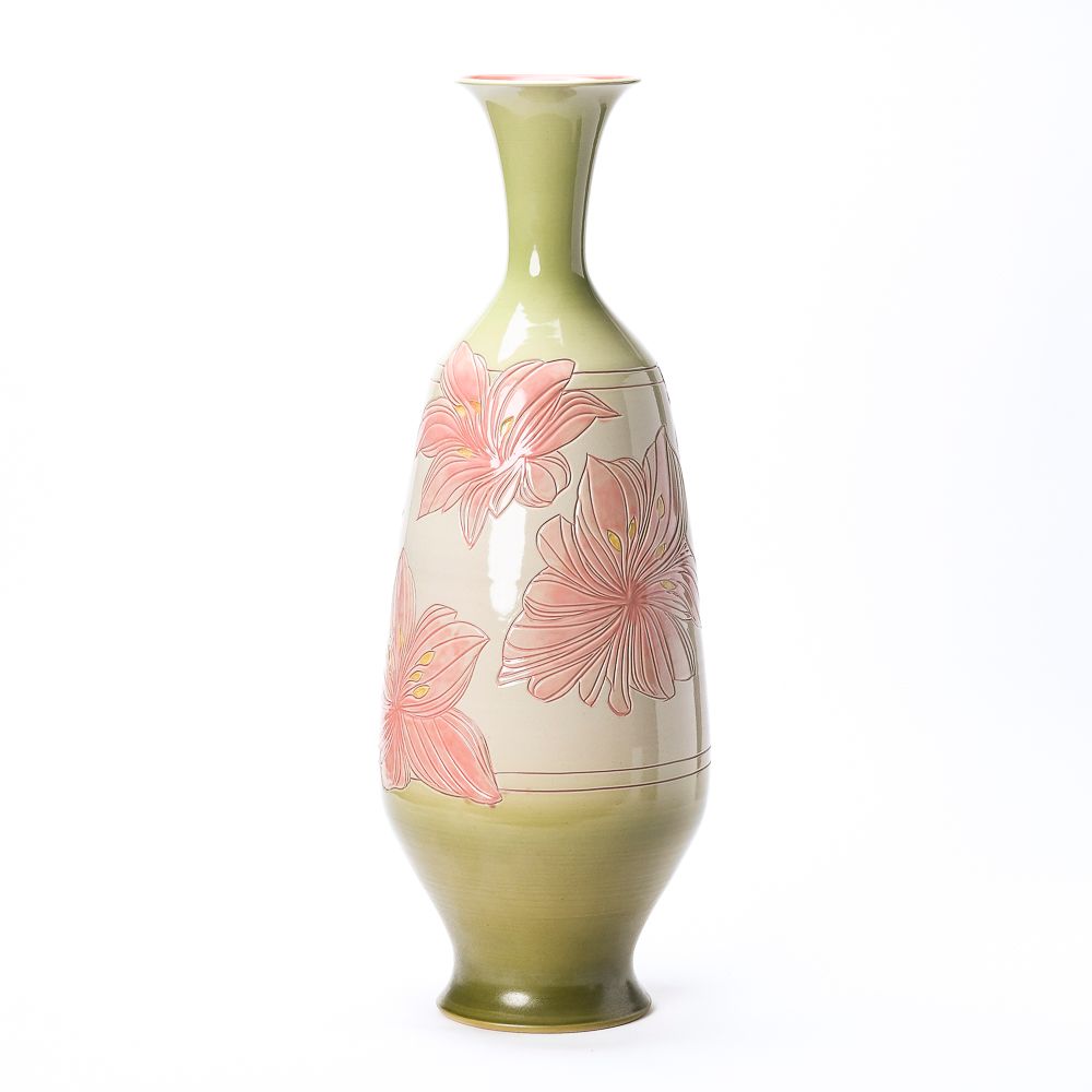 Hand Thrown Vase #098  Spring Flowers 2024