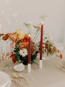 Tapered Beeswax Candles,  Burgundy