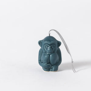 Shiri Monkey Ornament - Blue Suede