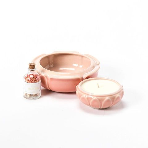 La Vie en Rose Flower Dish & Candle Set