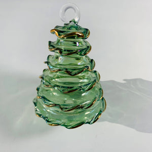 Blown Glass Ornament - Green Spruce Tree