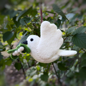 Dove with Olive Branch Felt Ornament