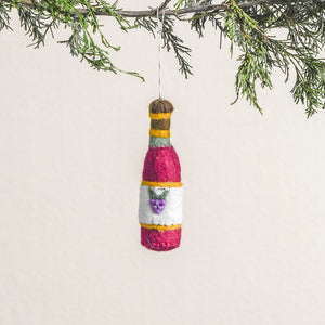 Wine Bottle Felt Ornament