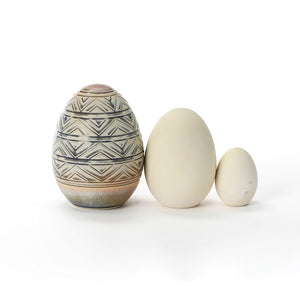 Hand Carved Large Egg #262