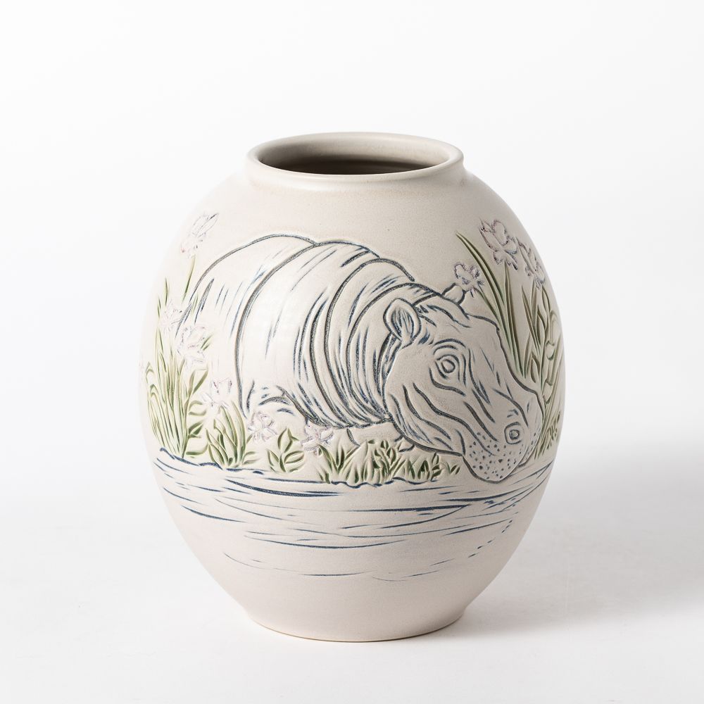 Hand Thrown Animal Kingdom Vase #91