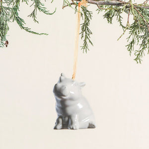 Holiday Hippo Ornament (Assorted Ribbon)