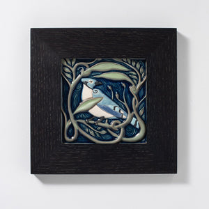 Hand Painted Revival Bird Tiles, Blue Jay