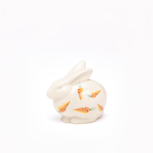 Grove Bunny Figurine, Hand-Painted Carrot