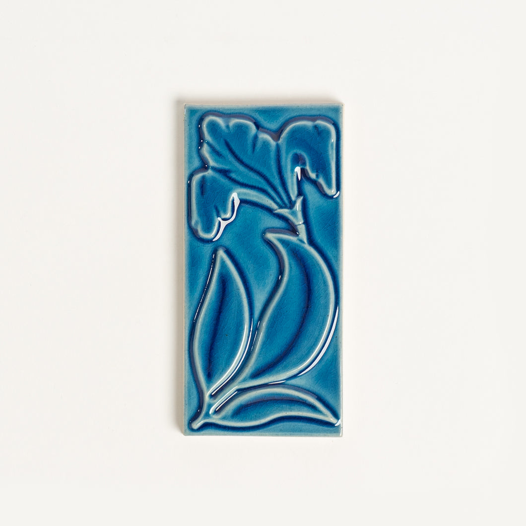 House Number Spacer Tile, Aegean Iris