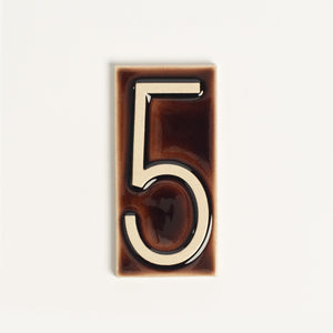 House Number Tile, Brandy