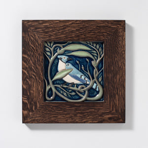 Hand Painted Revival Bird Tiles, Blue Jay