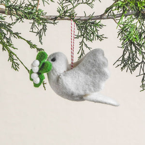 Dove with Olive Branch Felt Ornament