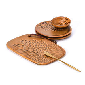 Emilia Art of Entertaining for Two Charcuterie Set, Chestnut