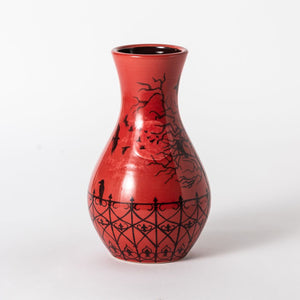 Hand Thrown Homage French Red Vase #09