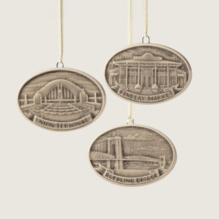 City Scene Ornament Trio, Stone